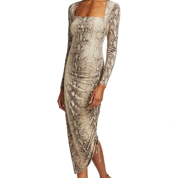 Jonathan Simkhai 
Lex Slinky Jersey Side Ruched Midi Dress, New with tags - Picture 3 of 7